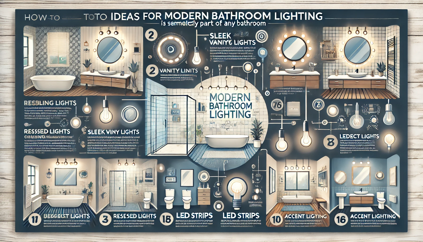 Illuminazione bagno piccolo: disposizione dei punti luce