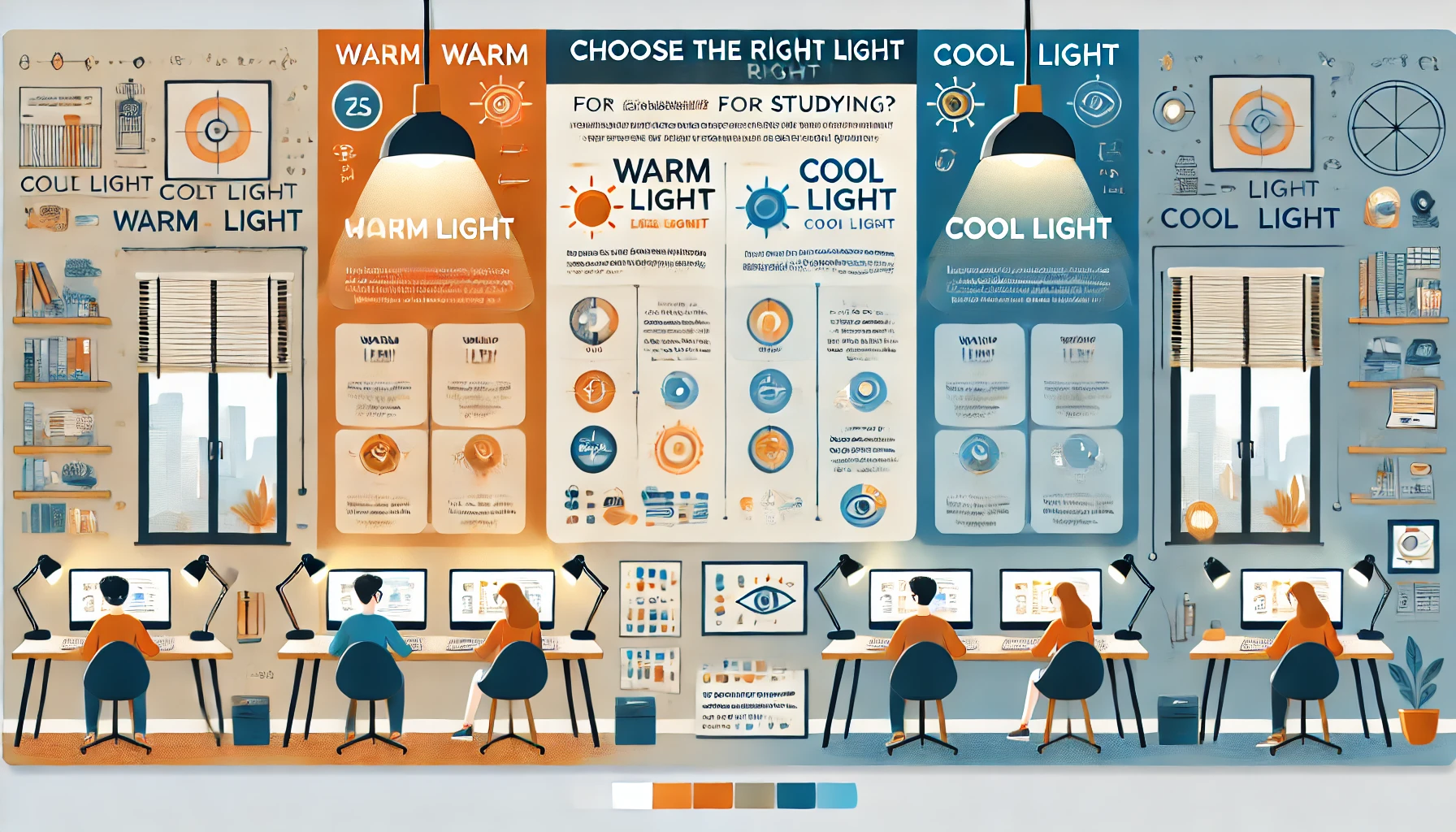 Luce calda o fredda per studiare: qual è la più adatta